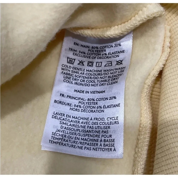 KATHMANDU Hooded Sweatshirt Unisex Size Medium butter Yellow Cotton Blend Soft - Picture 5 of 9